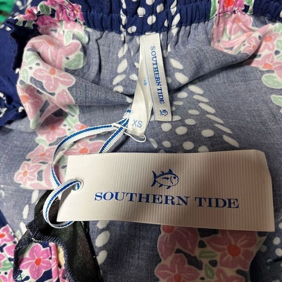 NWT Southern Tide  Mackenzie Blue Night Off-Shoulder Top Sz XS - Picture 5 of 6
